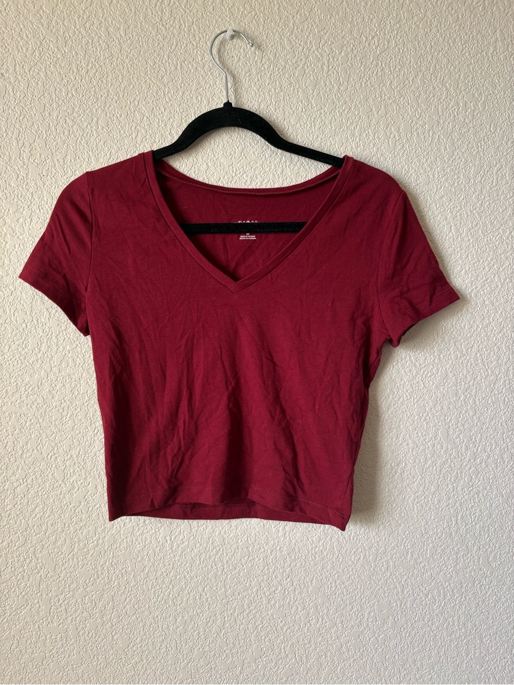 Wild Fable Maroon vneck crop Top